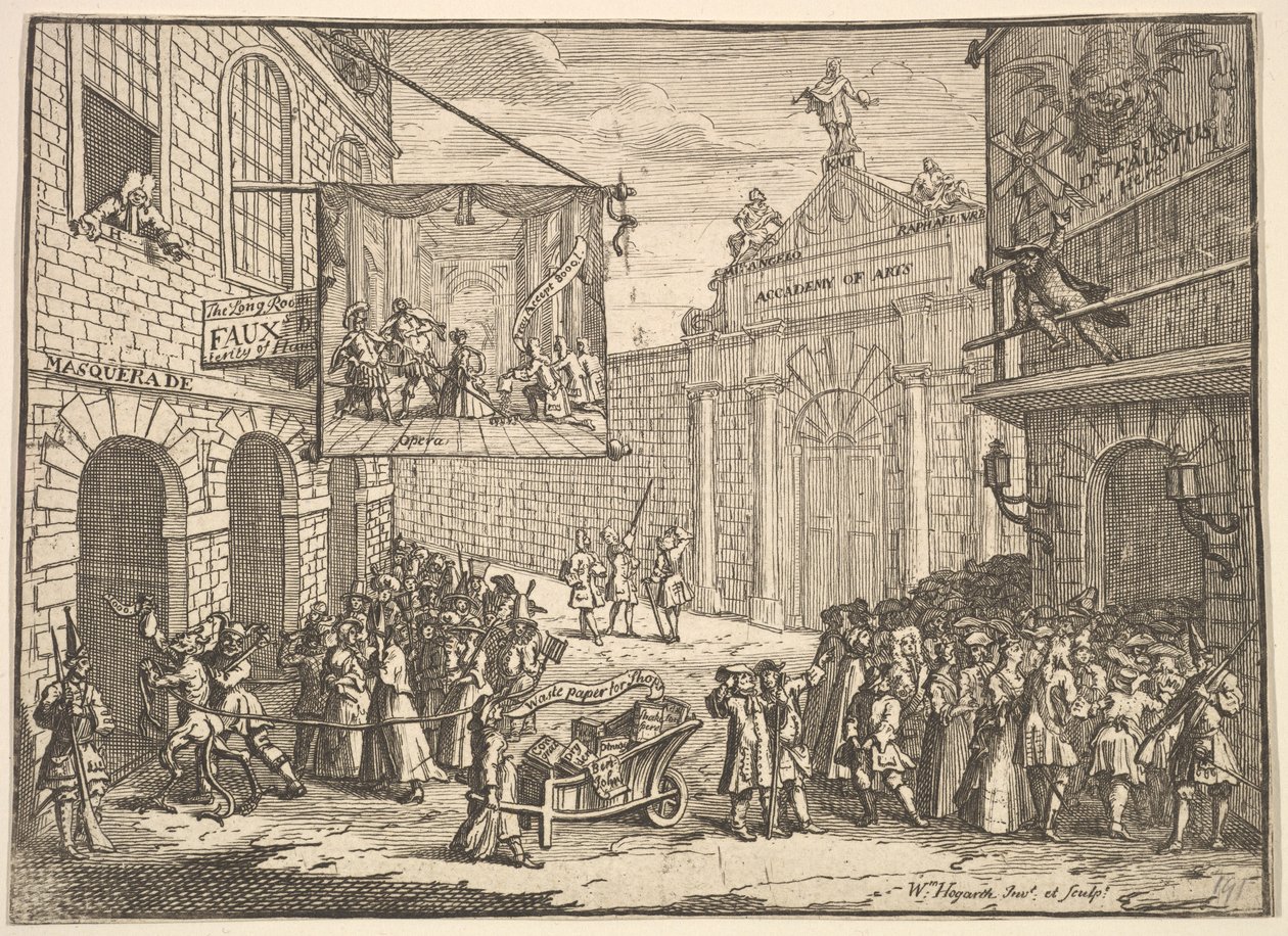 Maskerader og operaer, 1724. av William Hogarth