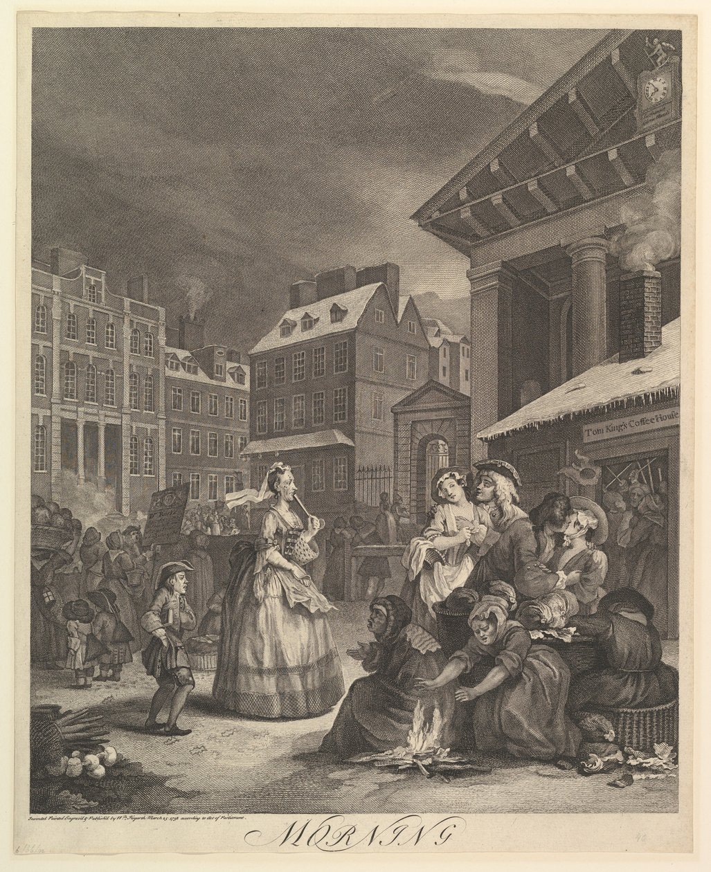 Morgen: De fire ganger på dagen, 25. mars 1738. av William Hogarth