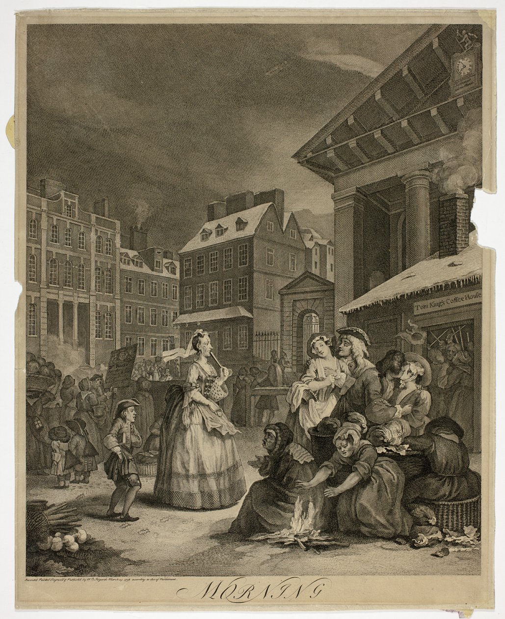 Morgen, tallerken en fra The Four Times of the Day av William Hogarth