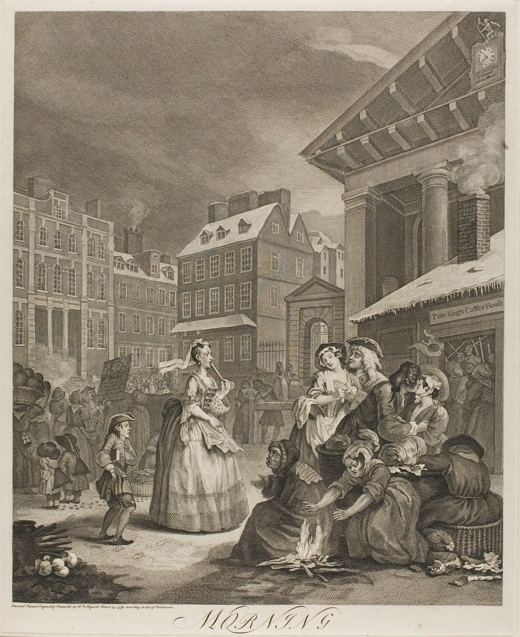 Morgen, tallerken en fra The Four Times of the Day av William Hogarth
