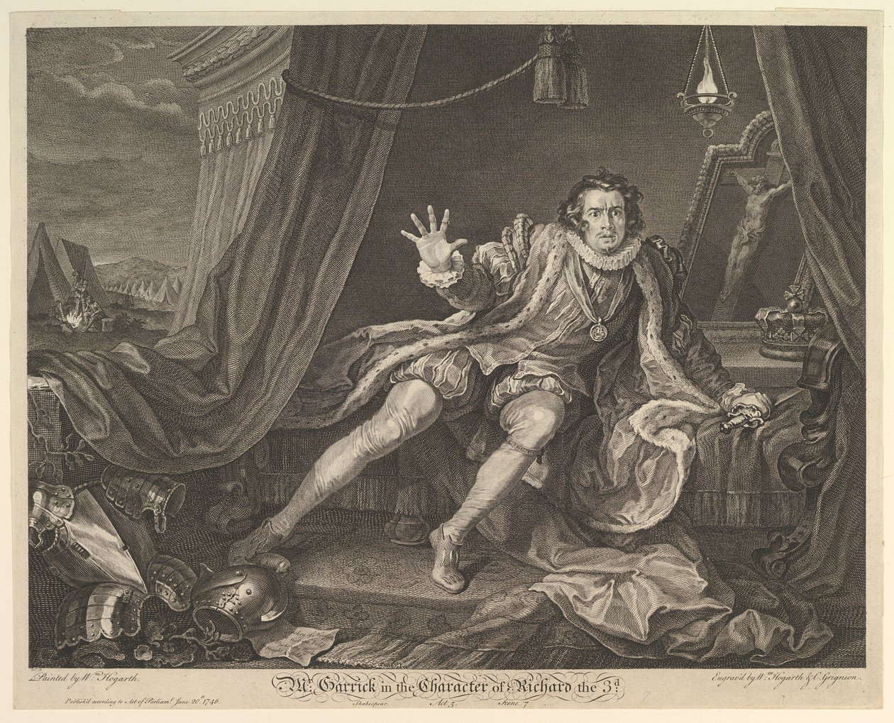 Mr. Garrick i Karakteren til Richard III, 20. juni 1746. av William Hogarth