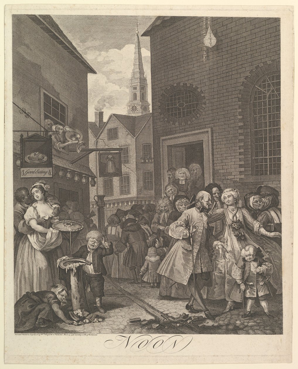 Middag De fire ganger på dagen, 25. mars 1738. av William Hogarth