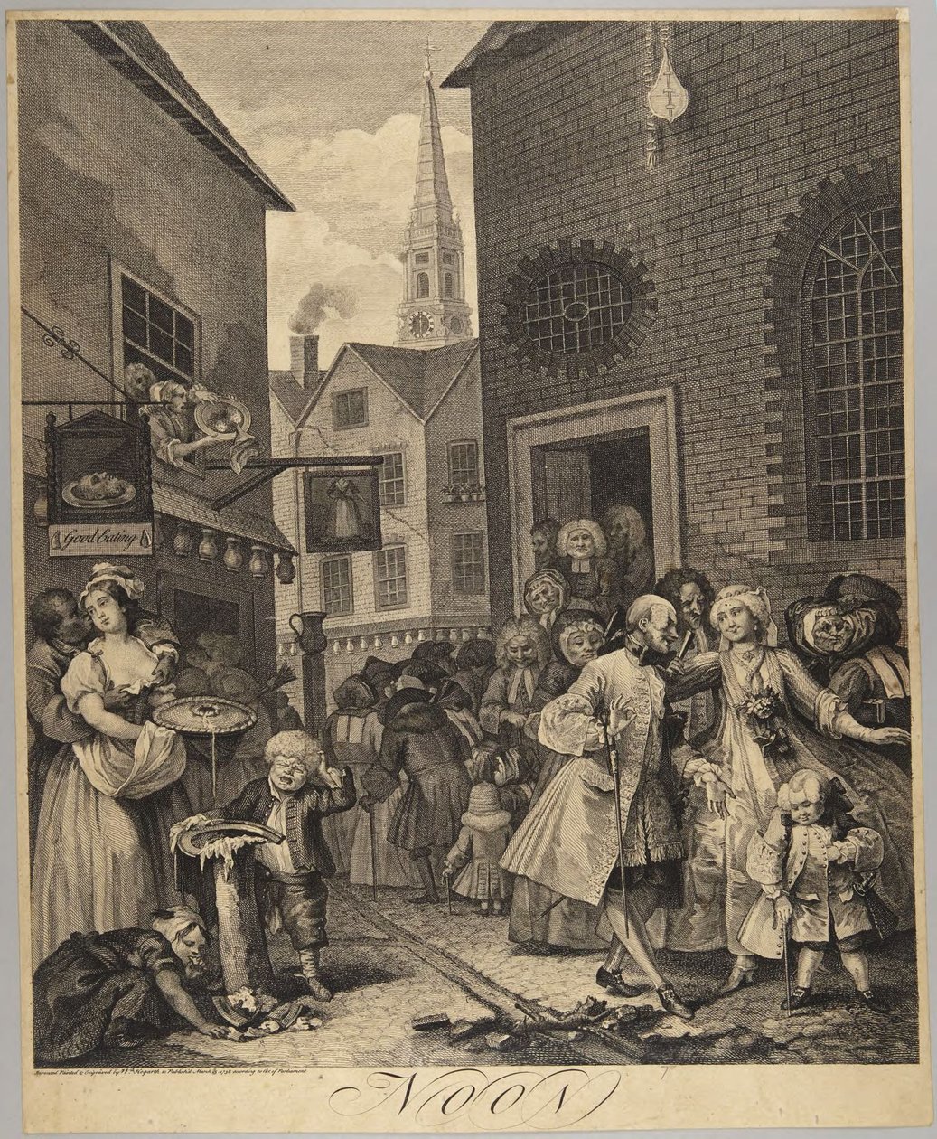 Middag, plansje 2 fra serien Dagens fire tider av William Hogarth