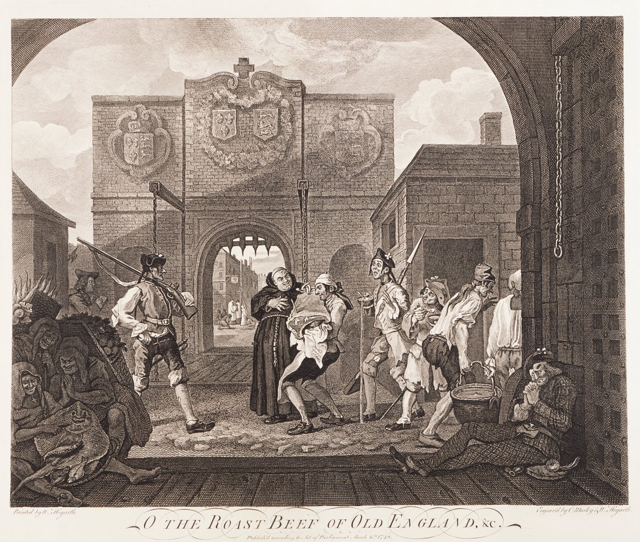 „O, roast beef of Old England”, 1749 norvegian av William Hogarth