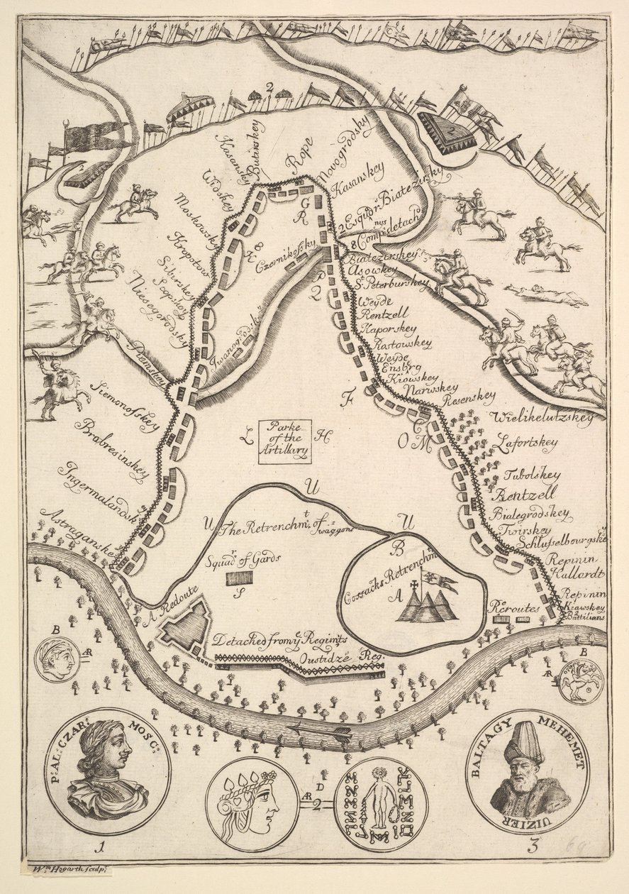 Parke of the Artillary Aubry de La Mottrayes reiser gjennom Europa, Asia og int..., 1723-24. av William Hogarth