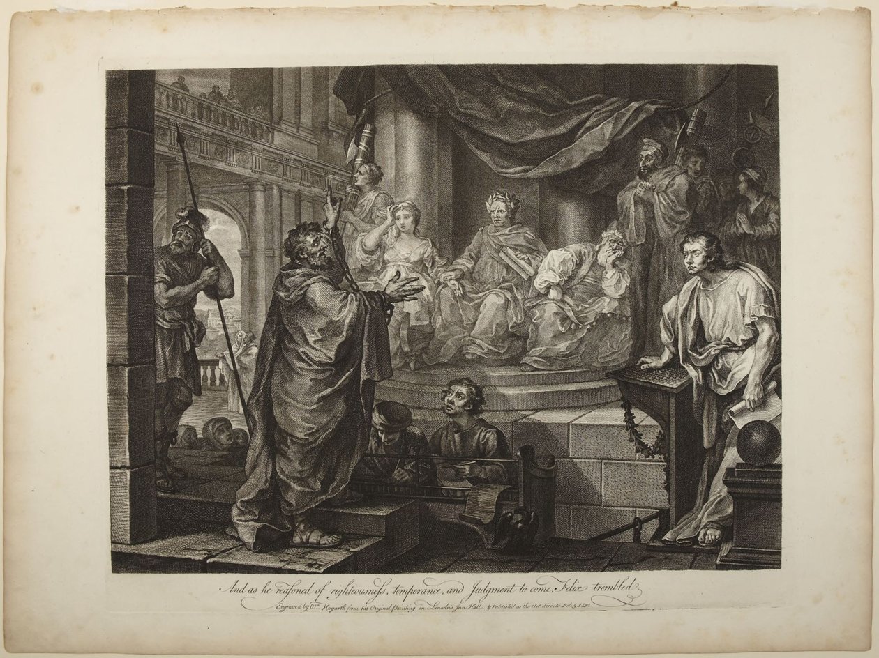 Paulus foran Felix av William Hogarth
