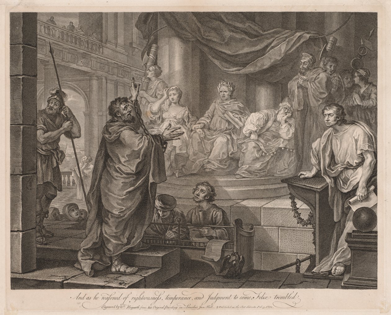 Paul før Félix (Stor tallerken) av William Hogarth