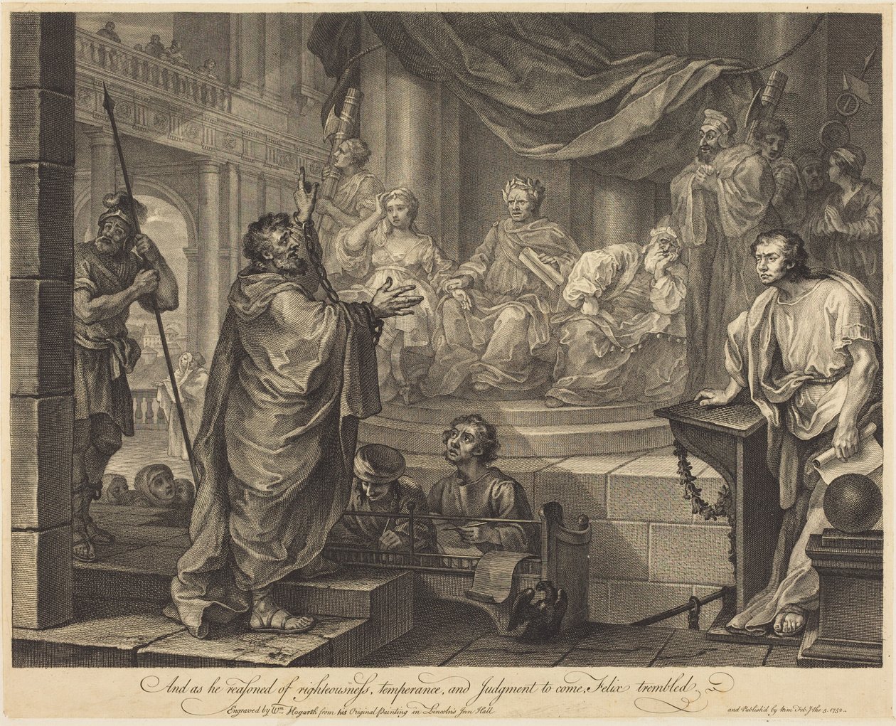 Paulus foran Felix av William Hogarth