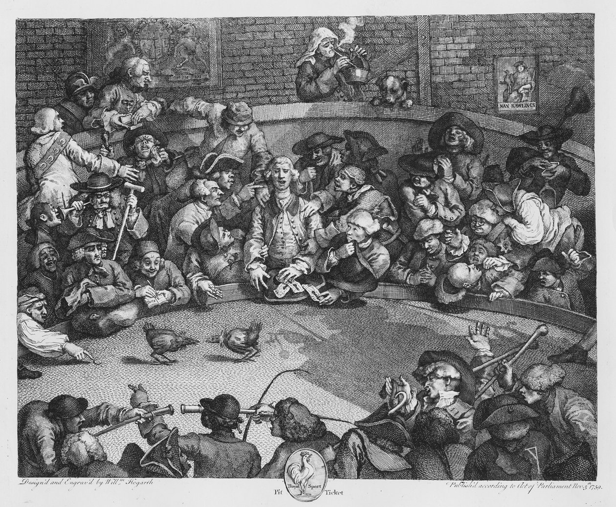Pit Ticket, 5. november 1759 (gravering) (s/hvitt-bilde) av William Hogarth