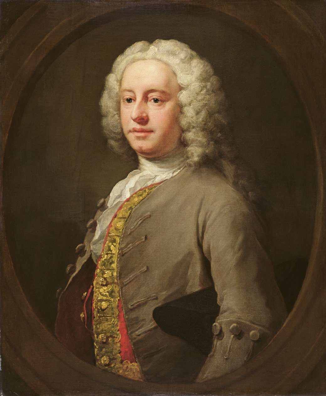 Portrett av en ukjent mann, cc.1740 av William Hogarth