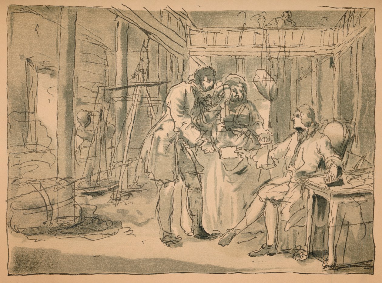 Avvist skisse for industri og lediggang, 1747 av William Hogarth
