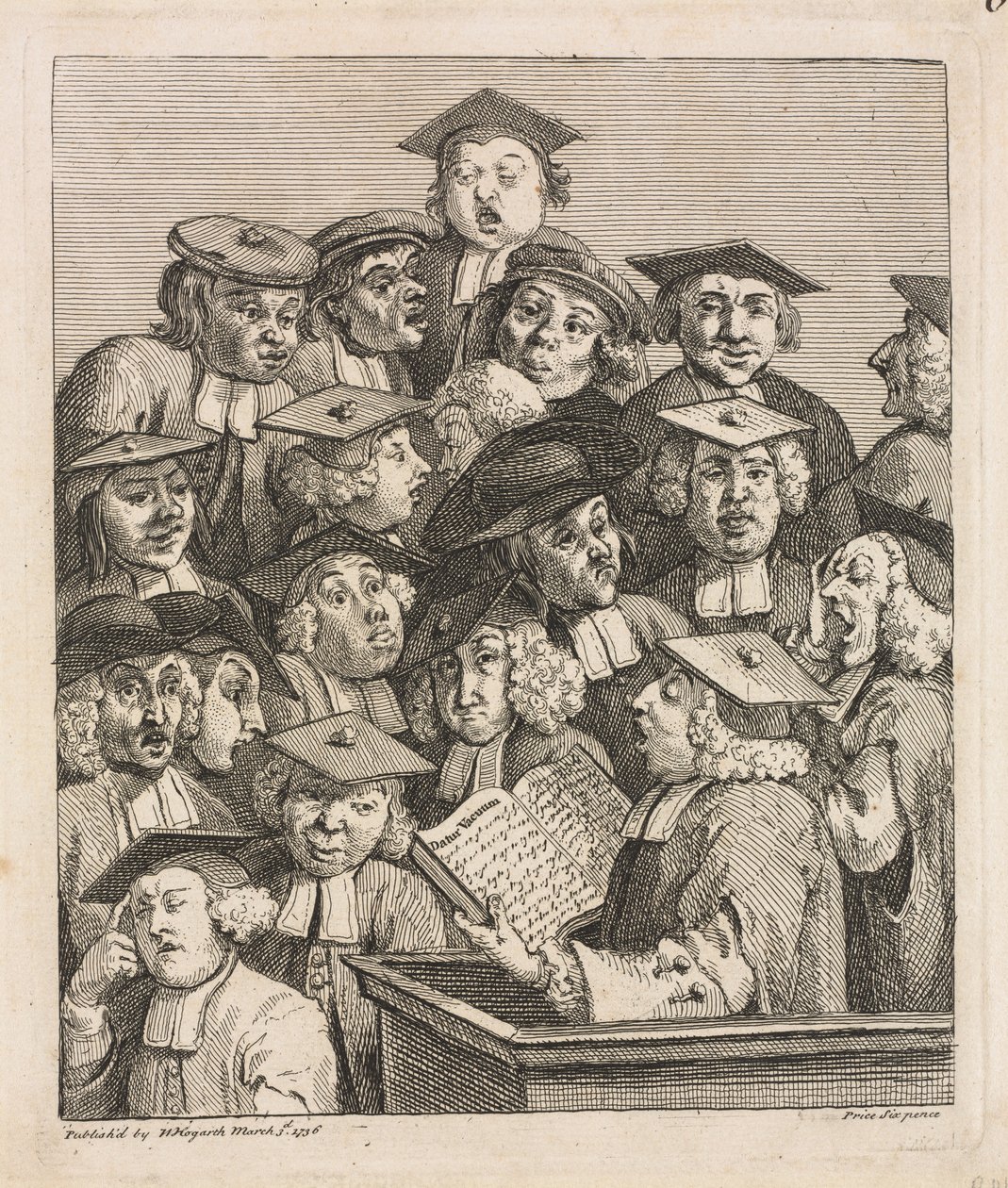 Forskere ved en forelesning, 1736-1737. av William Hogarth