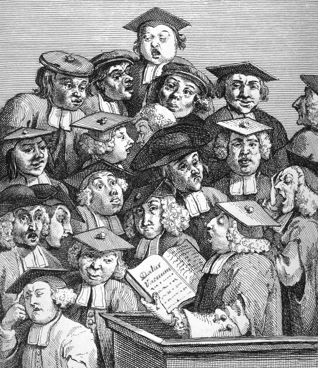 Forskere ved en forelesning, 20. januar 1736-37 av William Hogarth