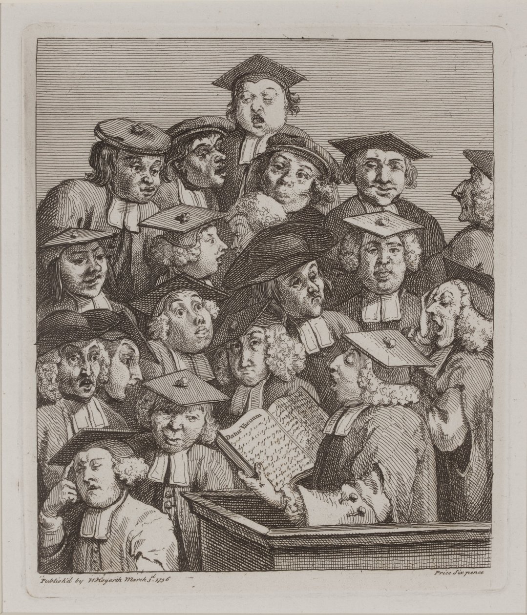 Forskere på en forelesning, 3. mars av William Hogarth