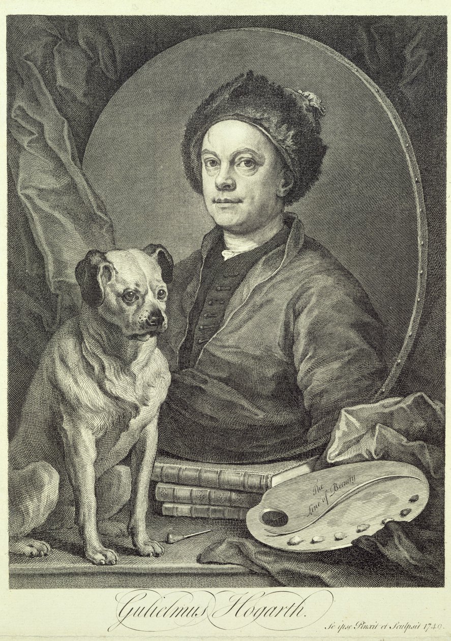 Selvportrett, 1749 av William Hogarth