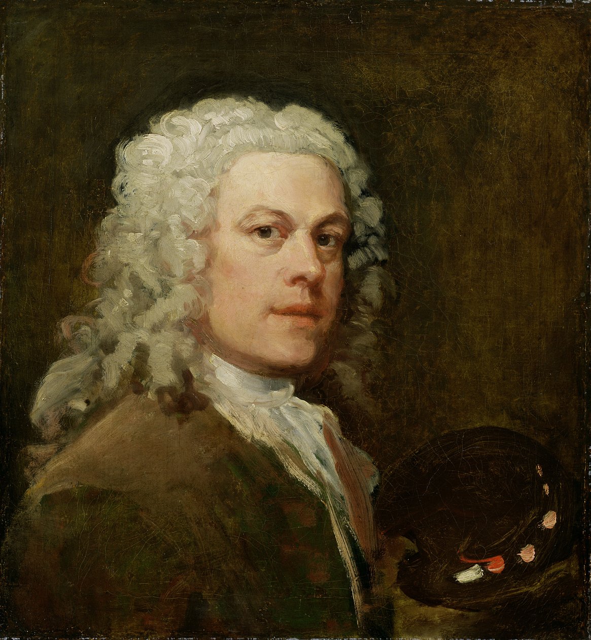 Selvportrett, ca. 1735-40 av William Hogarth