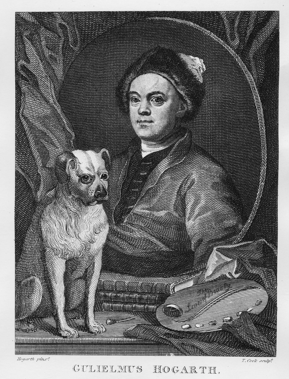 Selvportrett, gravert av T. Cook, 1809 av William Hogarth