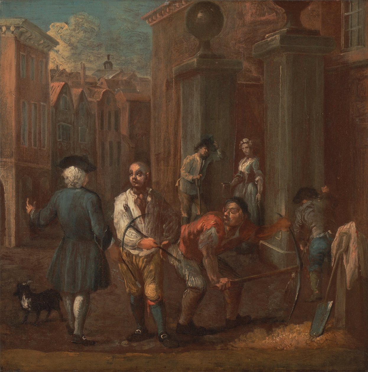 Skilt for brostein, ca. 1725. av William Hogarth