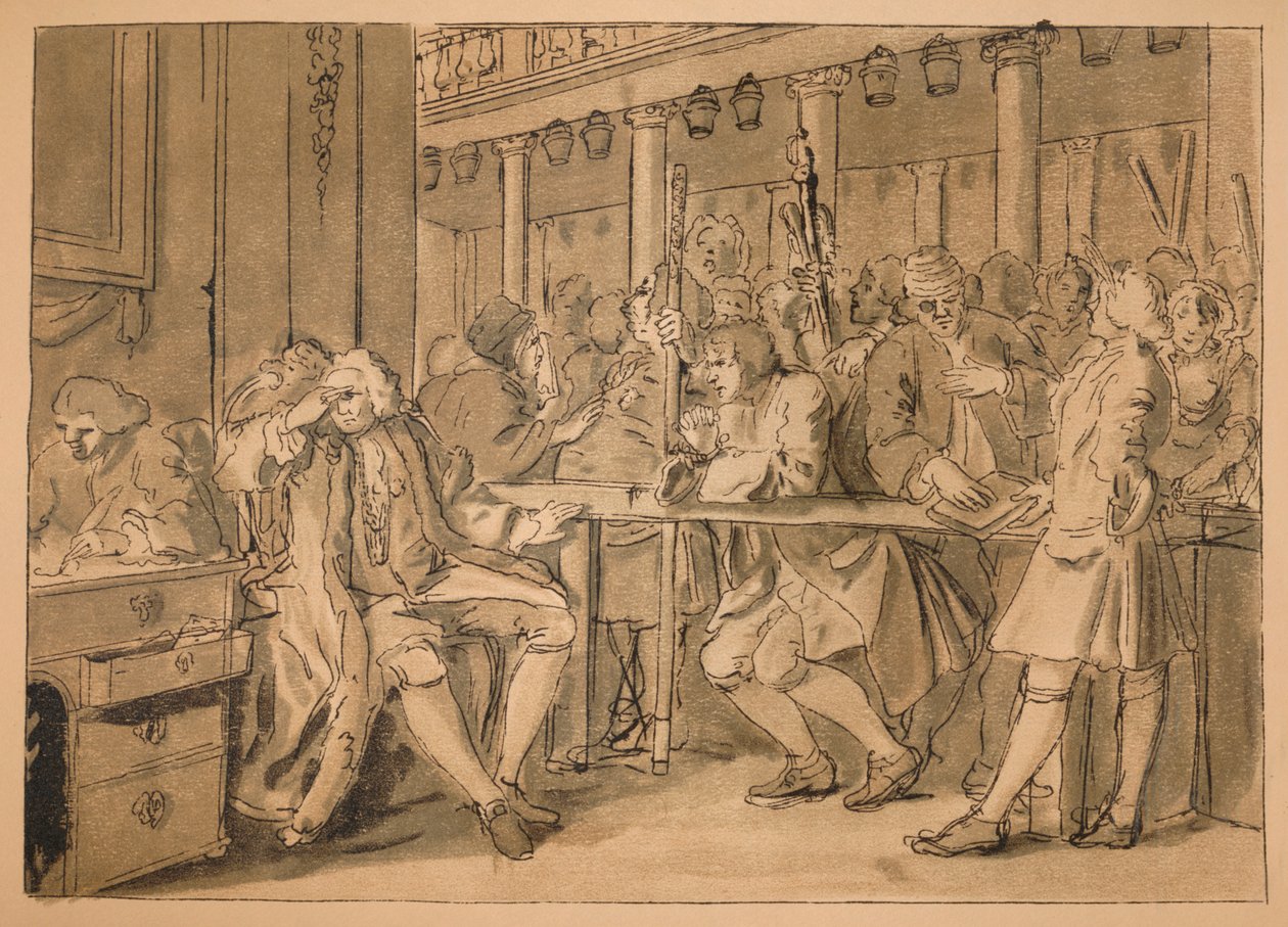 Skisse for industri og lediggang - Plate X, 1747 av William Hogarth