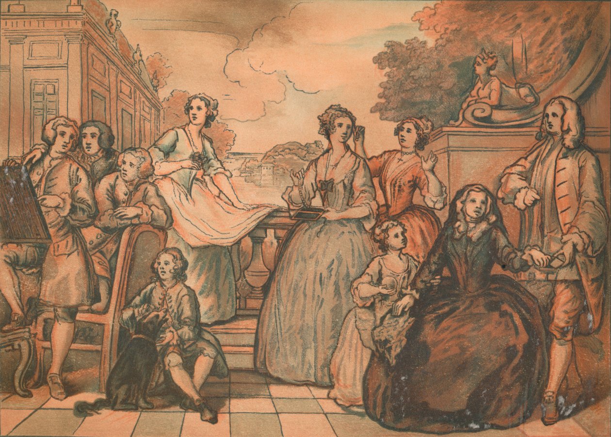 Skisse for The Jones Family Conversation Piece, 1730 av William Hogarth