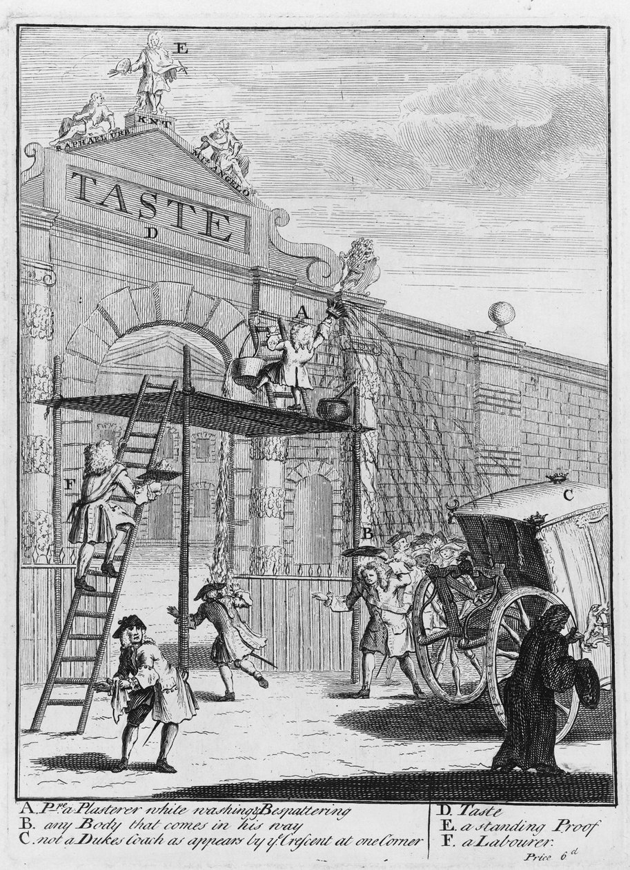 Smak, av Burlington Gate, 1732 av William Hogarth