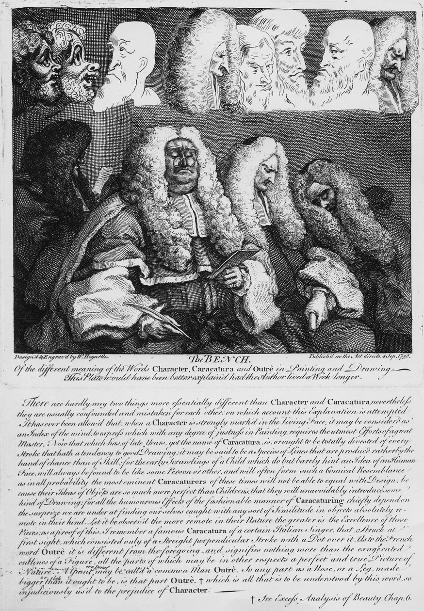 Benken, 1758 av William Hogarth