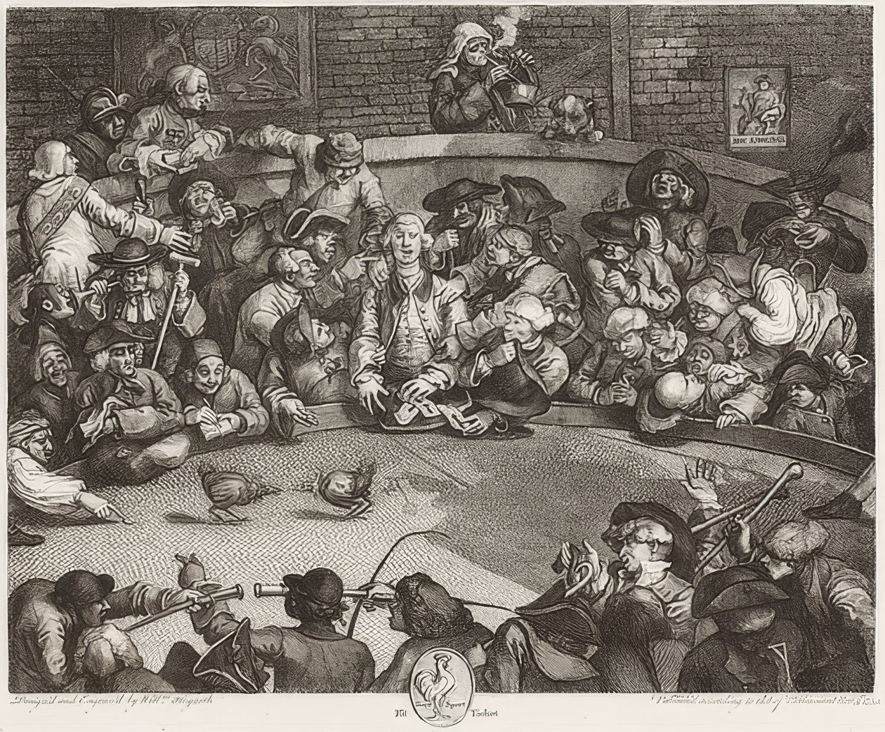 Cockpiten / Der Hahnenkampfplatz. 1759 av William Hogarth