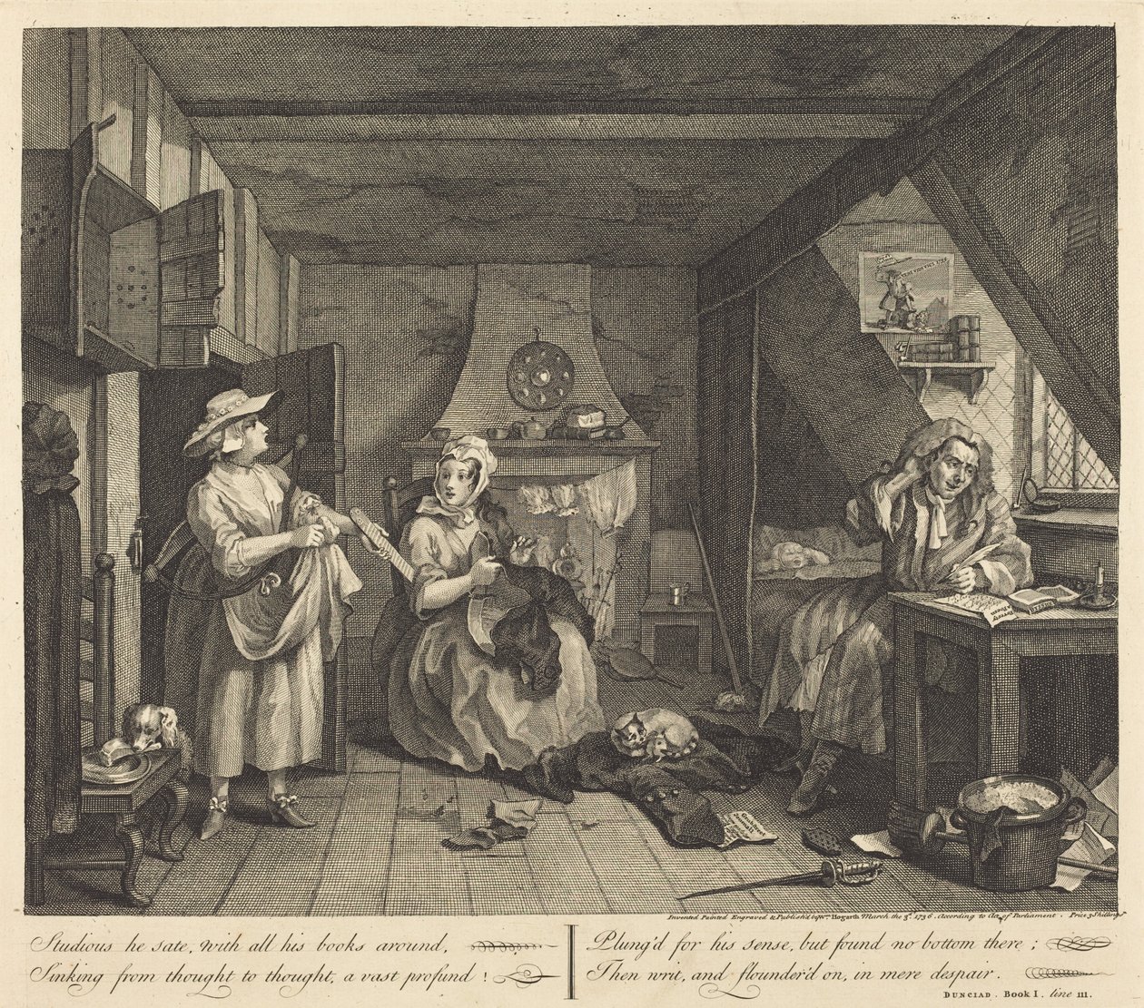 Den nødlidende poeten av William Hogarth