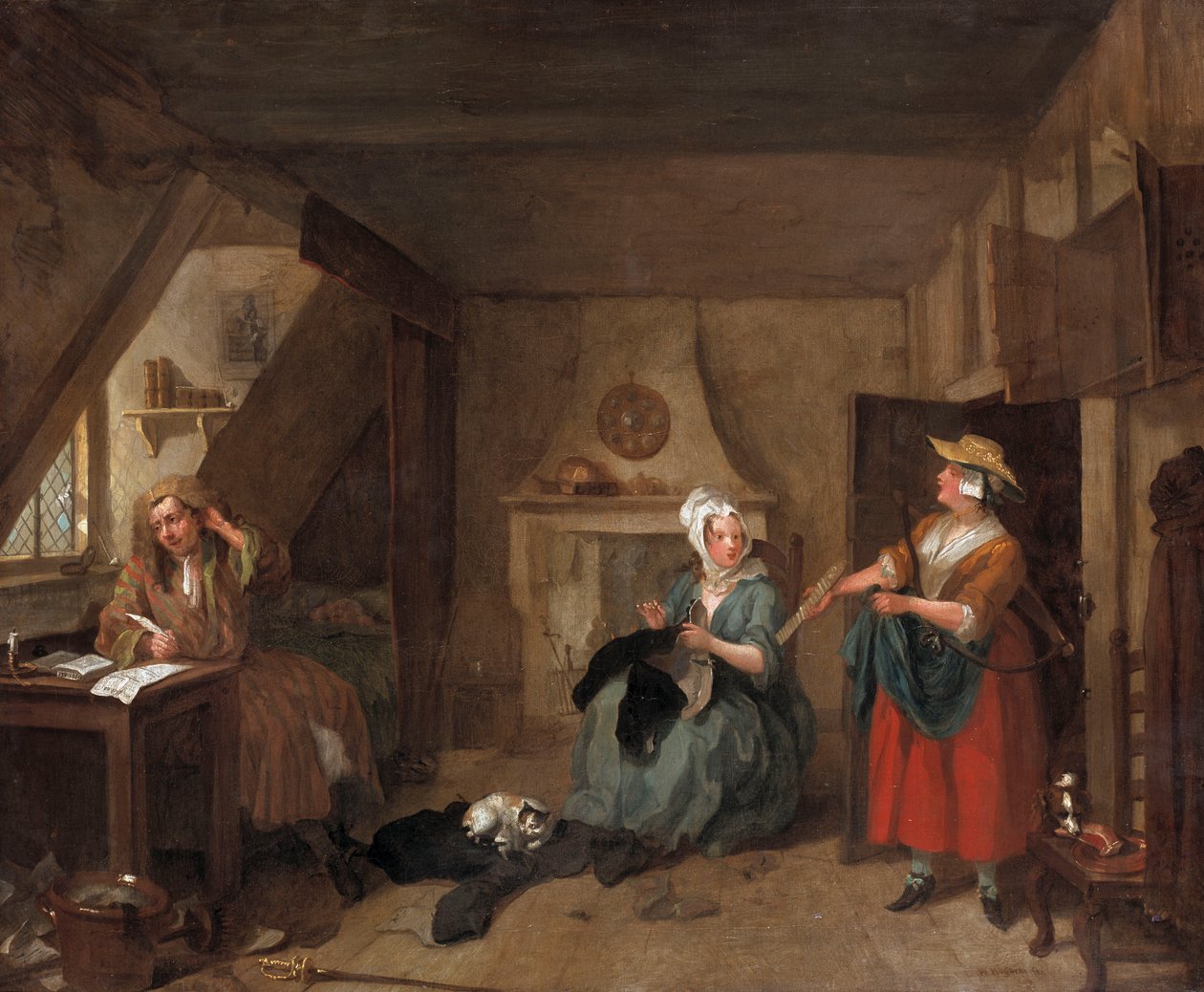 Den nødlidende dikteren, ca. 1736 av William Hogarth