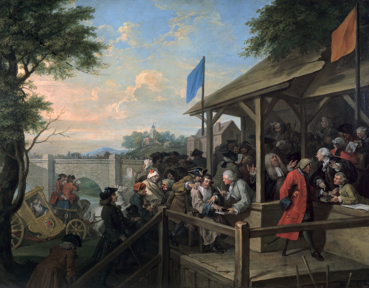 Valget III Avstemningen, 1754-55 av William Hogarth
