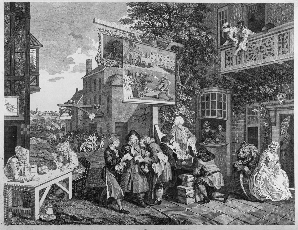 The Election II: Canvassing for Votes, gravert av Charles Grignion (1717-1810) 1757 (se også 1997) av William Hogarth