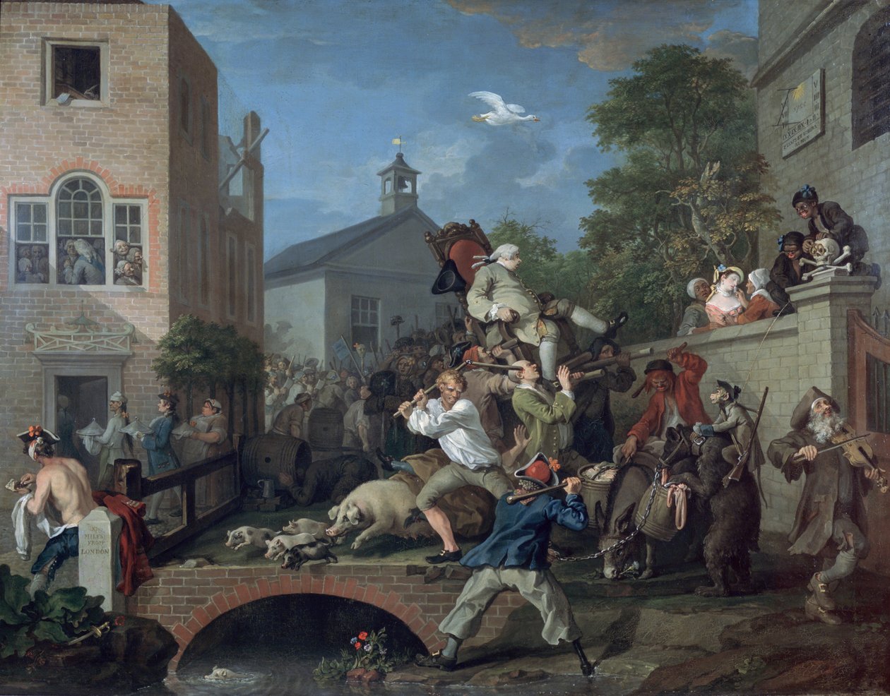 Valget IV som leder av medlemmet, 1754-55 av William Hogarth