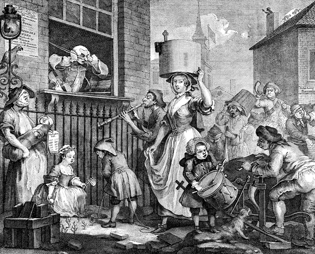Den rasende musikeren, 1741 av William Hogarth