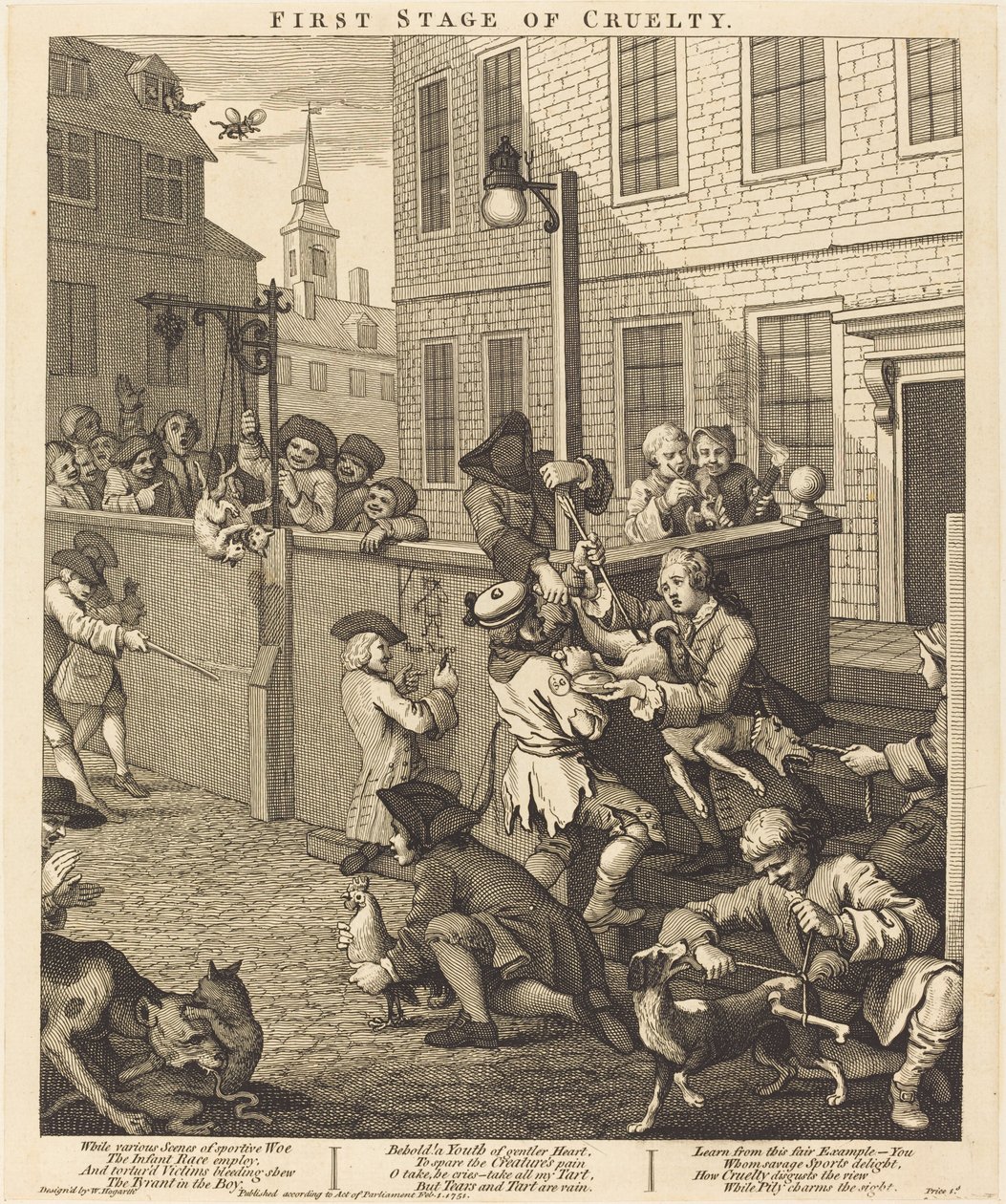 Den første fasen av grusomhet av William Hogarth