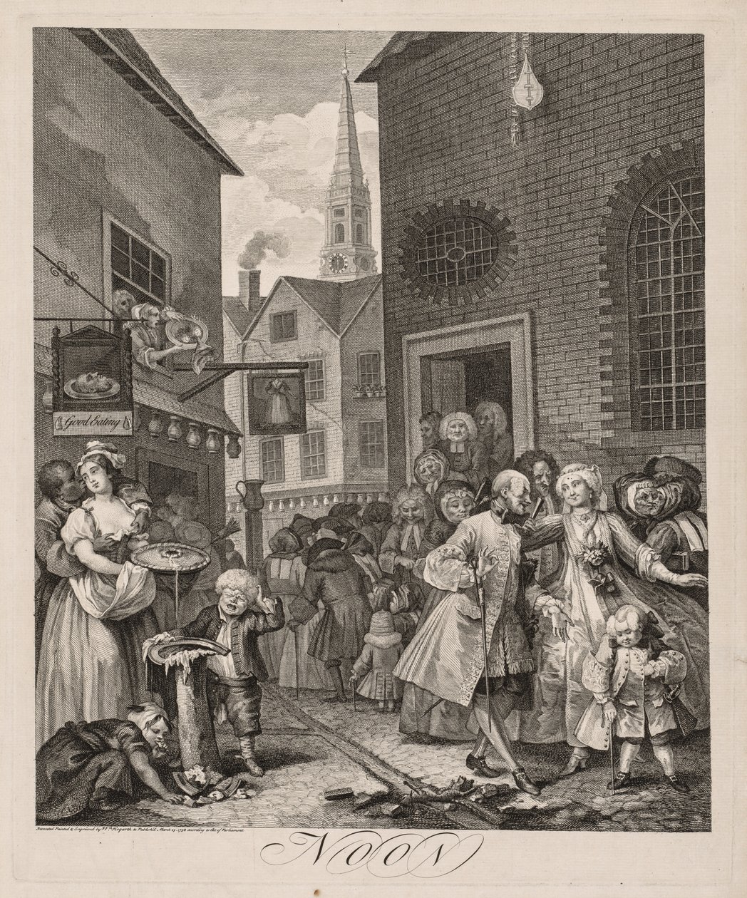 De fire tidene på dagen: Middag av William Hogarth