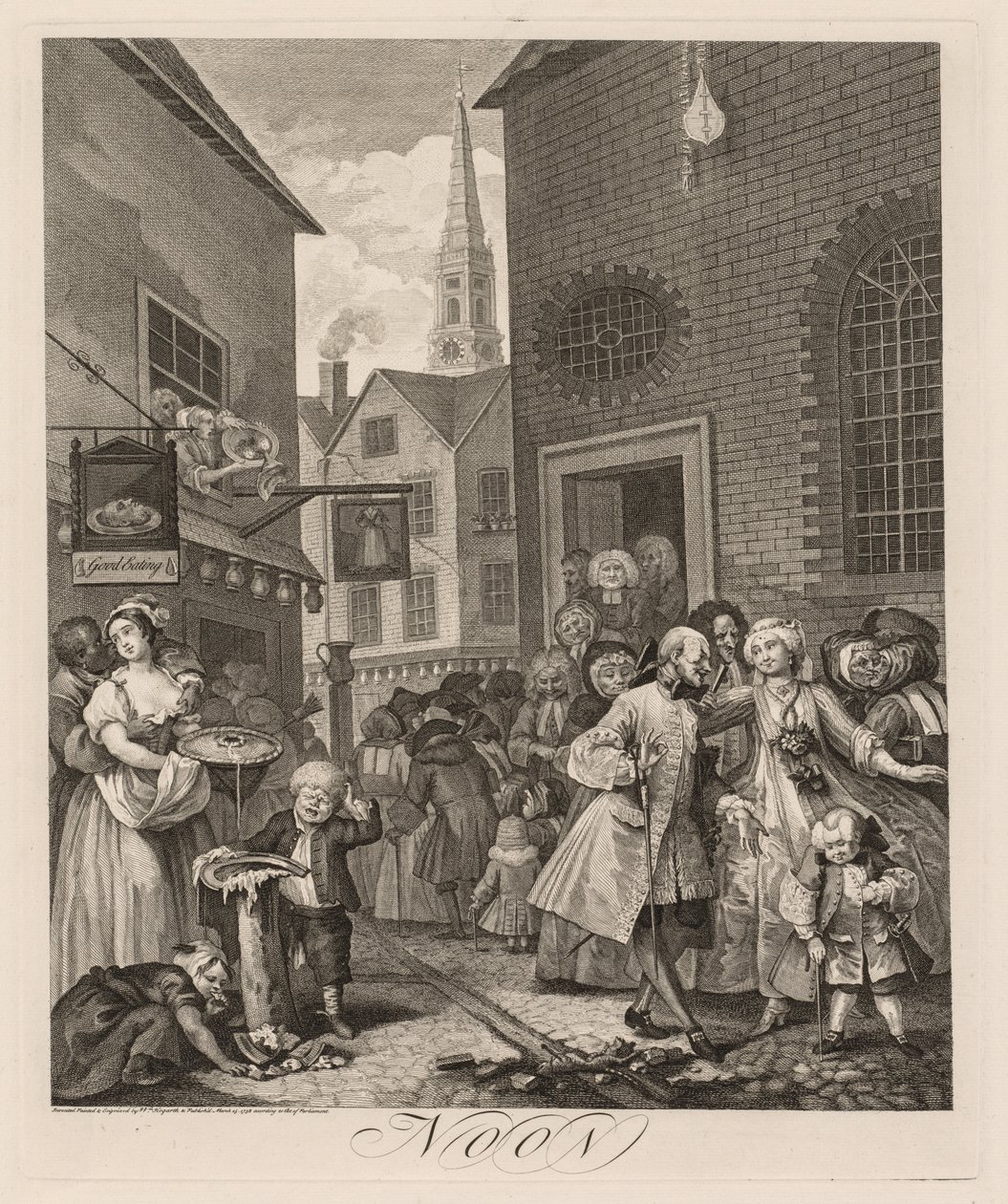 De fire tidene på dagen: Middag, 1738. av William Hogarth