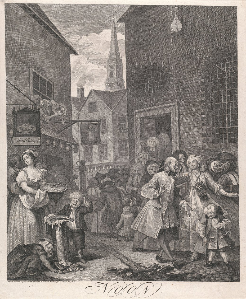 Døgnets fire tider, tavle II: Middag av William Hogarth