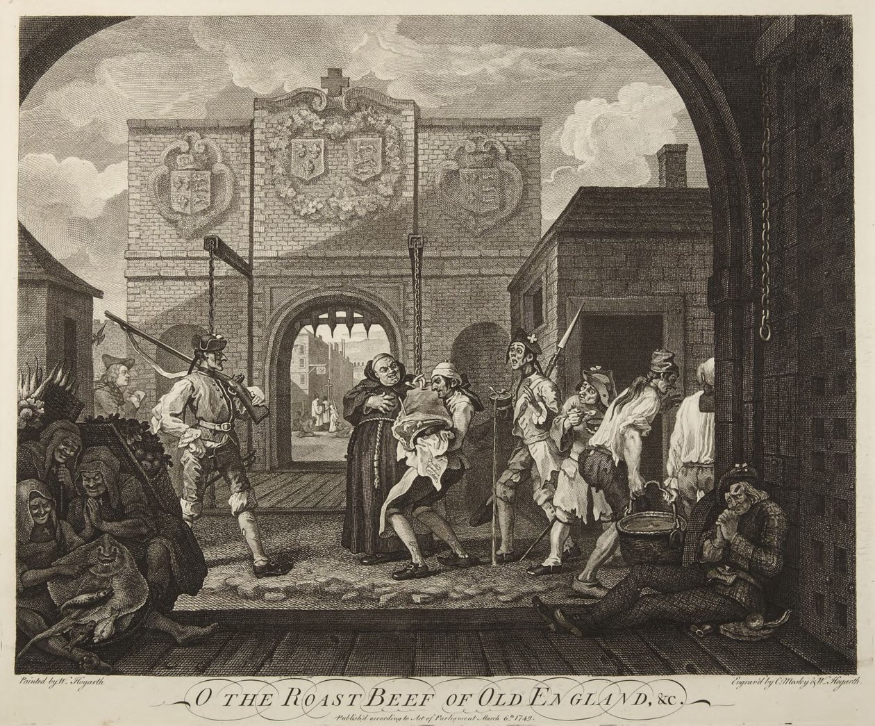 Porten i Calais eller Det gamle Englands roastbiff av William Hogarth