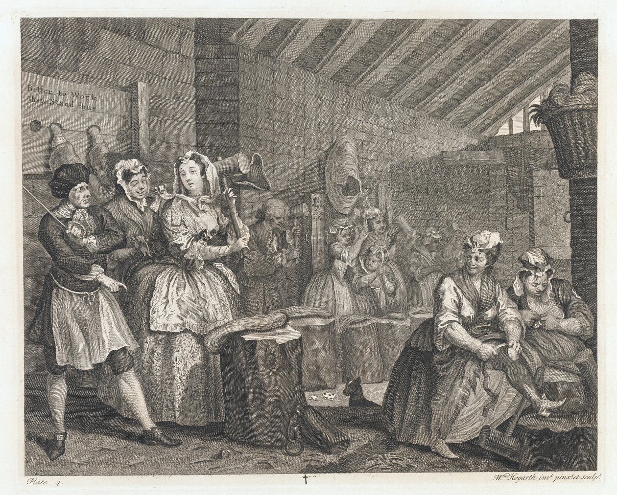 The Harlot Lodged in Bridewell, designet 1732, trykt 1744 (Etsing og gravering) av William Hogarth