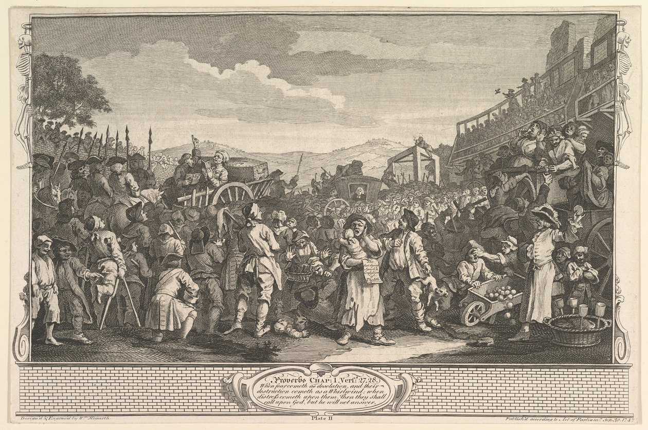The Idle Prentice henrettet i Tyburn Industry and Idleness, plate 11, 30. september 1747. av William Hogarth