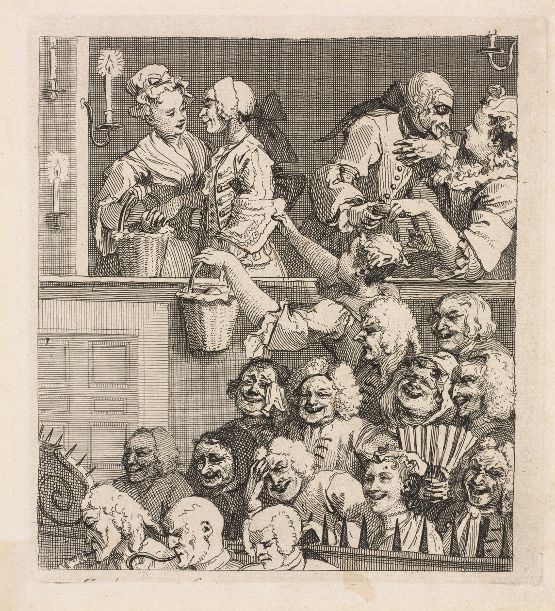 Det leende publikummet av William Hogarth