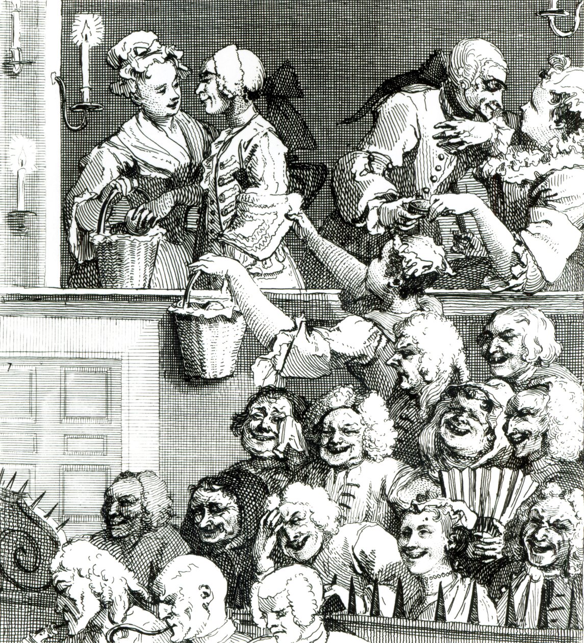 Det leende publikum, 1733 av William Hogarth