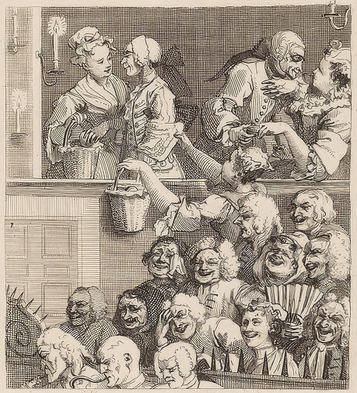 Det leende publikummet. 1733 av William Hogarth