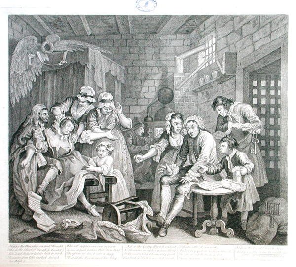 The Rake in Prison, plate VII, fra 