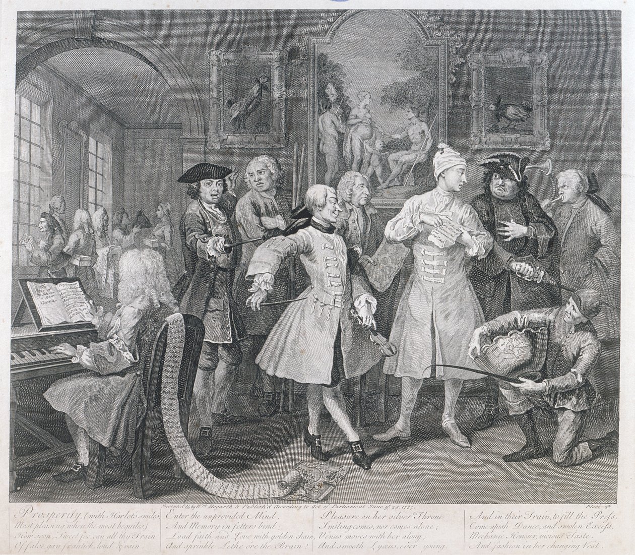 The Rakes Levee, plate II, fra A Rakes Progress, 1735 av William Hogarth