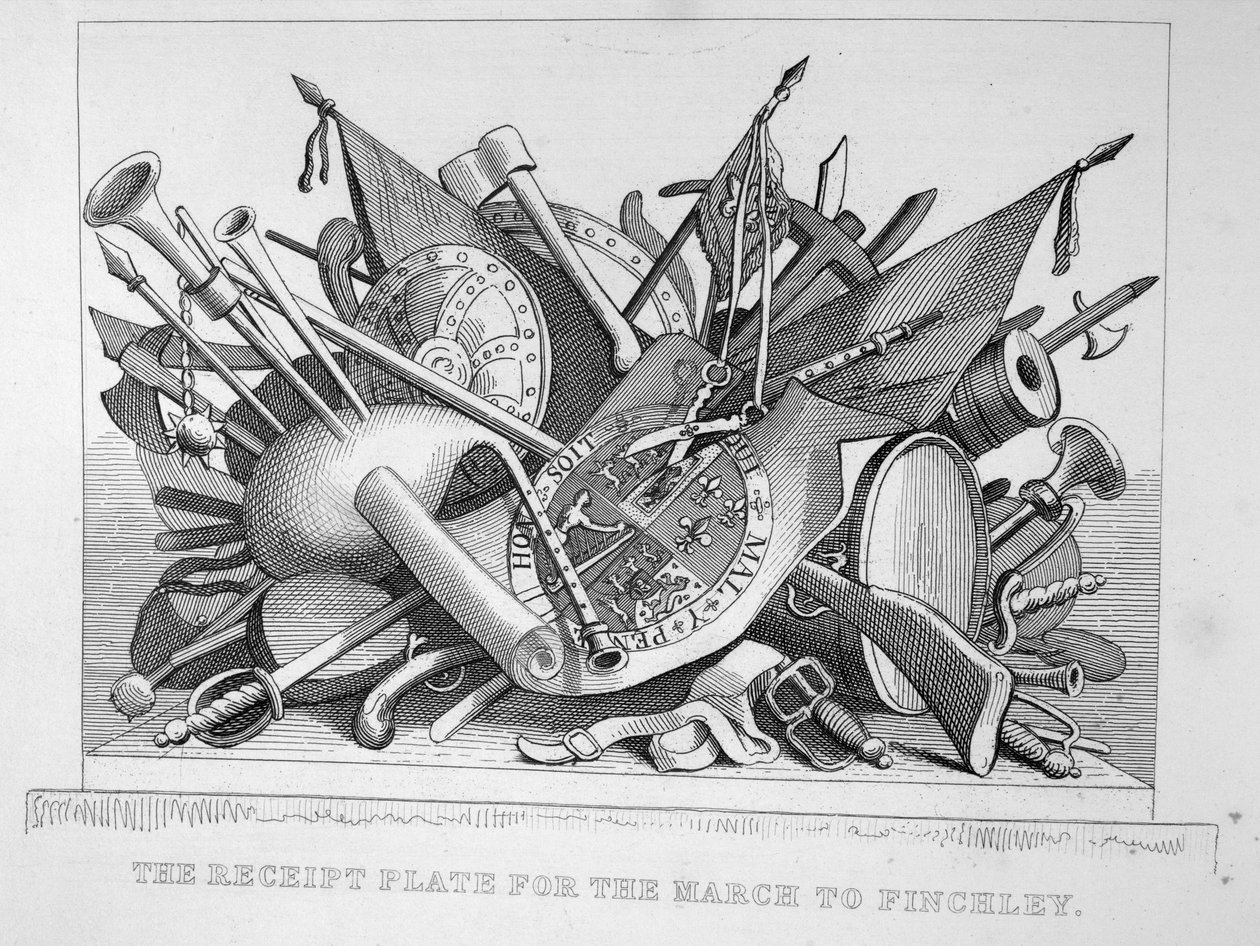 Kvitteringsplaten for mars til Finchley, 1755 av William Hogarth