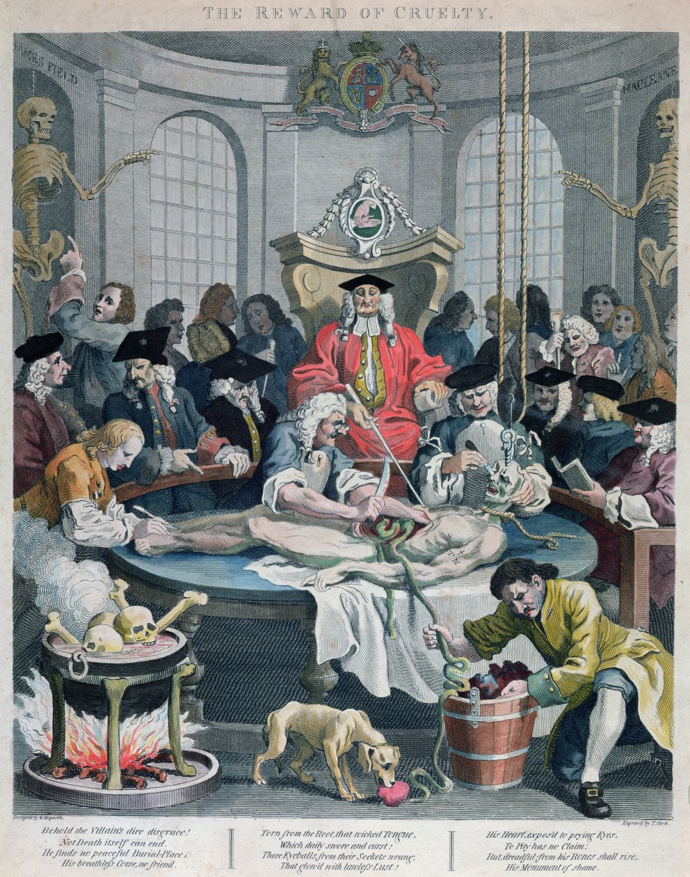 Grusomhetens belønning, fra The Four Stages of Cruelty, gravert av Thomas Cook (1744-1818) 1799 av William Hogarth