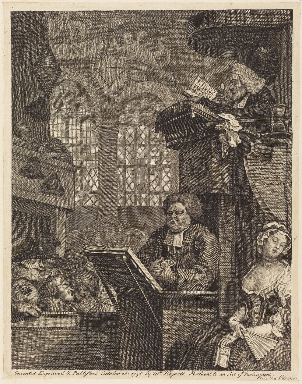 Den sovende menigheten av William Hogarth