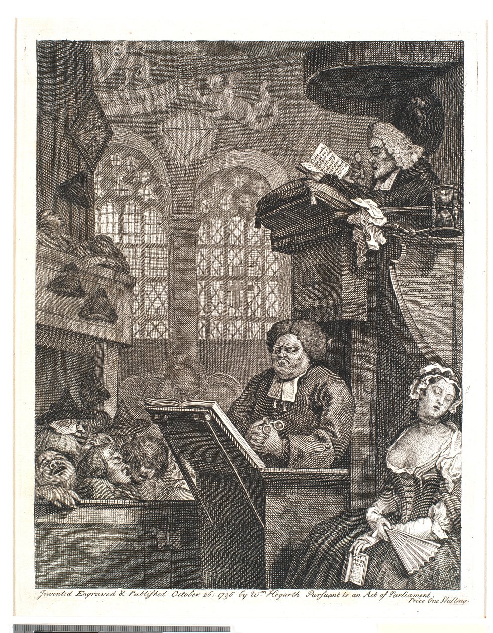 Den sovende menigheten av William Hogarth
