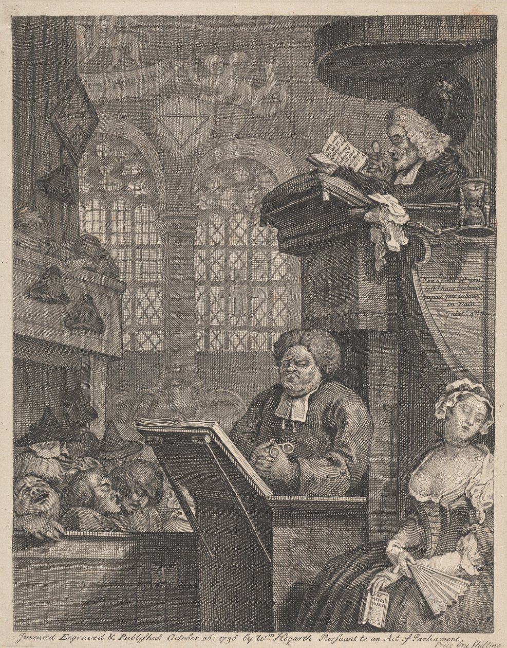 Den sovende menigheten av William Hogarth